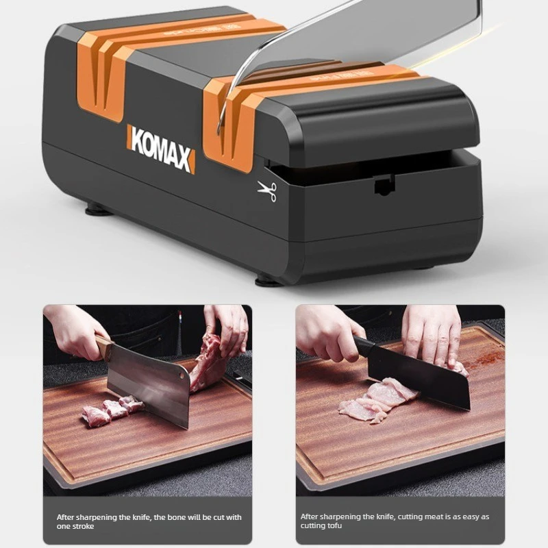 Electric Knife Sharpener Multifunction Small Grinding Wheel Sharpening Stone Tool Home Kitchen Automatic 4
