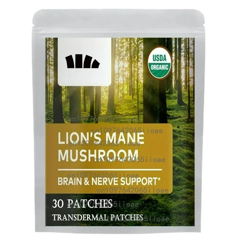 

30 Patches Lions Mane Mushroomm Transdermal Patches, Brain & Nerve Health Support