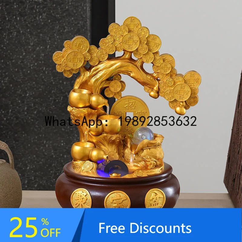 

LYY Lucky Tree Housewarming Opening Gift Office Desktop Flowing Water Ornament Landscape Decoration Feng Shui Ornament
