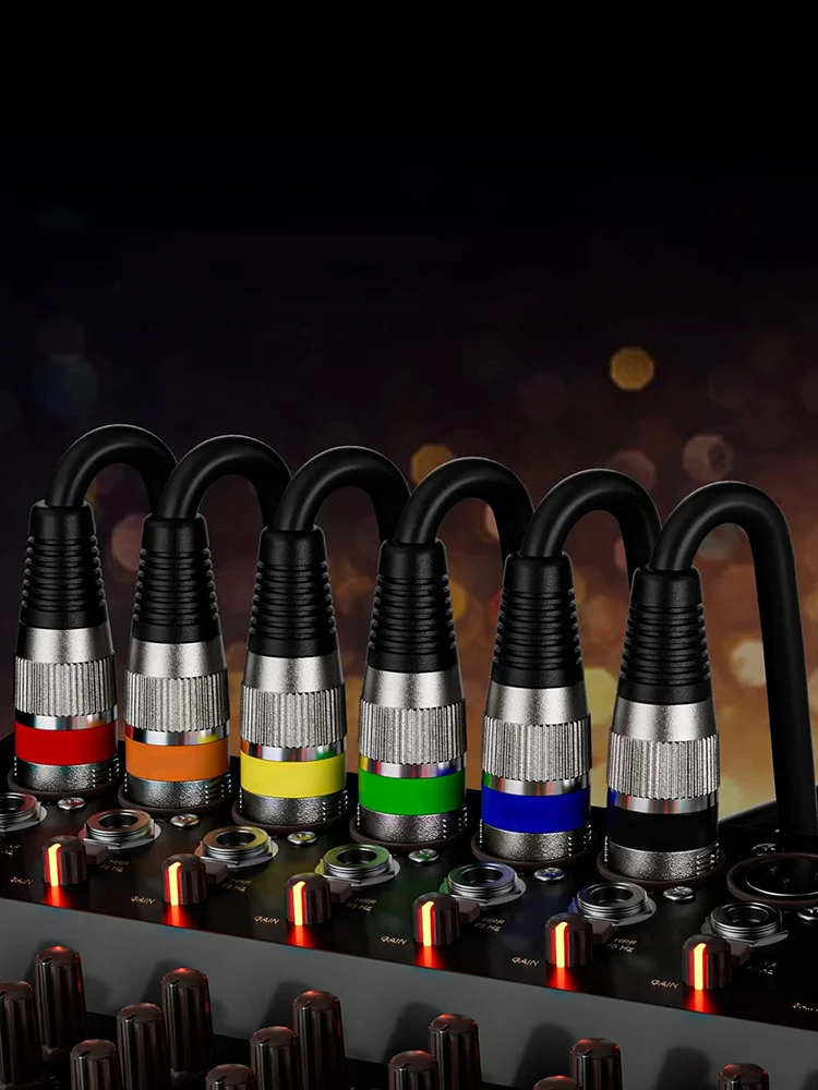 Kabel mikrofonowy XLR (6 sztuk) Kabel mikrofonowy XLR męski na żeński 3-pinowy zbalansowany ekranowany kabel XLR do studia nagrywania wzmacniacza miksera itp. — zdjęcie produktu 7