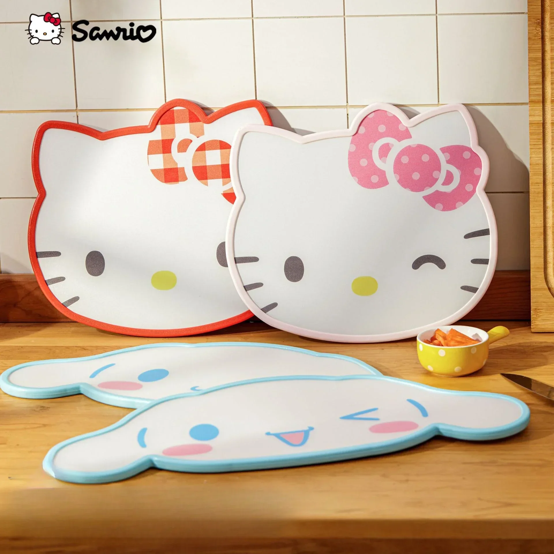 Hello Kitty Cartoon Shape Cutting Board Food Grade PP Cutting Board Double-sided Sanrio Fruit Baby Food Supplement Cutting Board