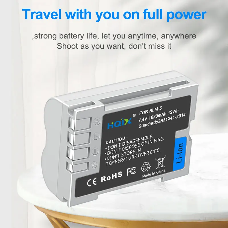 HQIX for OLYMPUS E-500 510 520 3 1 300 330C-8080 5060 7070 Camera BLM-5 Battery USB Charger