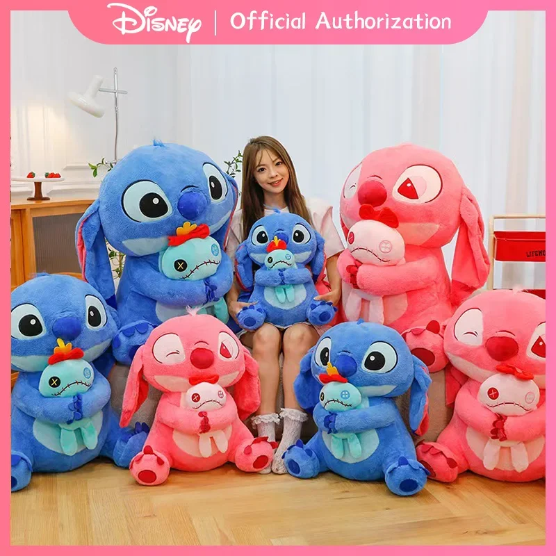 

Новая плюшевая игрушка Disney Lilo & Stitch 30-90 см, мягкая кукла с рисунком Scrump, мягкая аниме-подушка, сувенир, кавайный подарок на день рождения