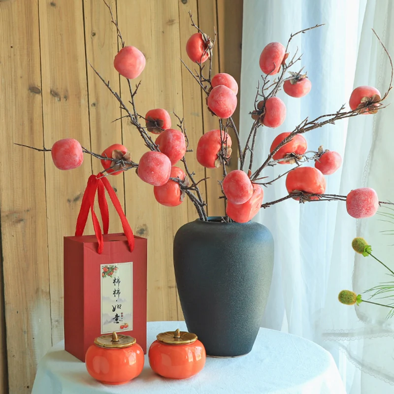

Artificial Pomegranate Fruit Branch Fake Flower Decorative Piece Living Room Decoration Display Dried Flower Bouquet