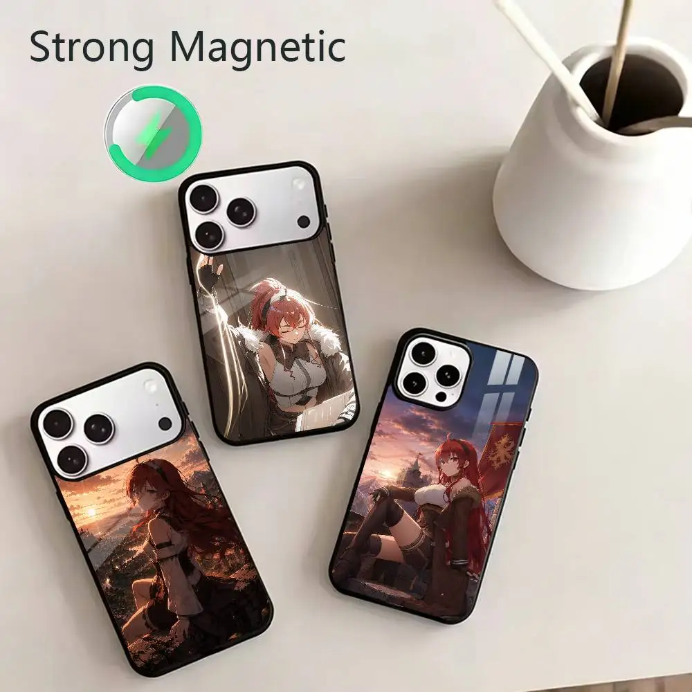 Funda para Teléfono Isekai Anime N-Mushoku Tensei Eris para iPhone 17, 16, 15, 14, 13, 12, 11 Plus, Pro, Max, Magnética con Carga Inalámbrica