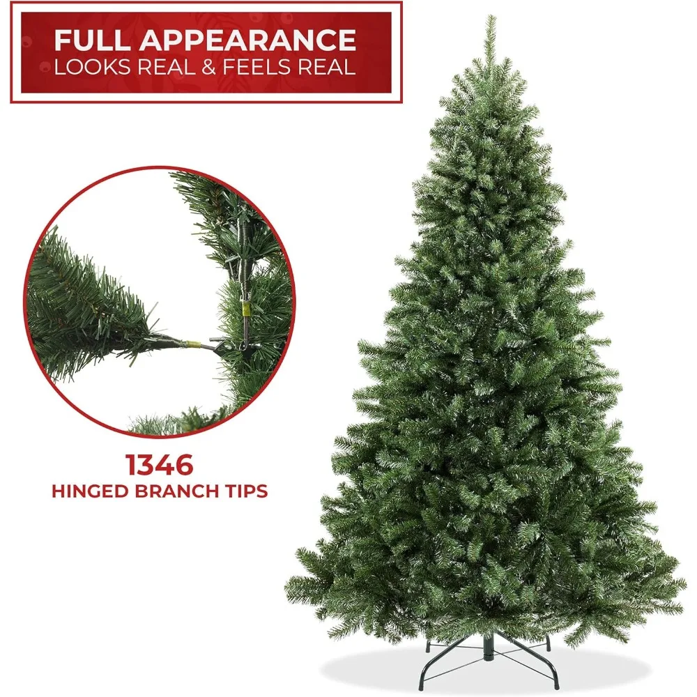 Christmas Tree Green Spruce Artificial Holiday with Sturdy Metal Stand，Christmas Tree