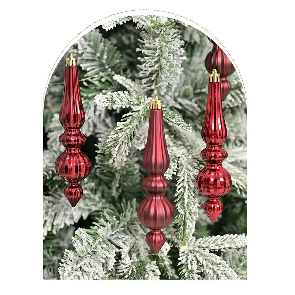 Colorful Paintings Cone-shaped Christmas Ball Electroplated Water Droplets Xmas Tree Hanging Ball Elegant DIY