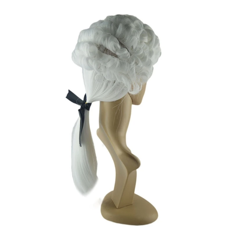 Judge Costume Accessory White Judge Adult Barristers Powdered Historical Lawyer Halloween Party Wigs