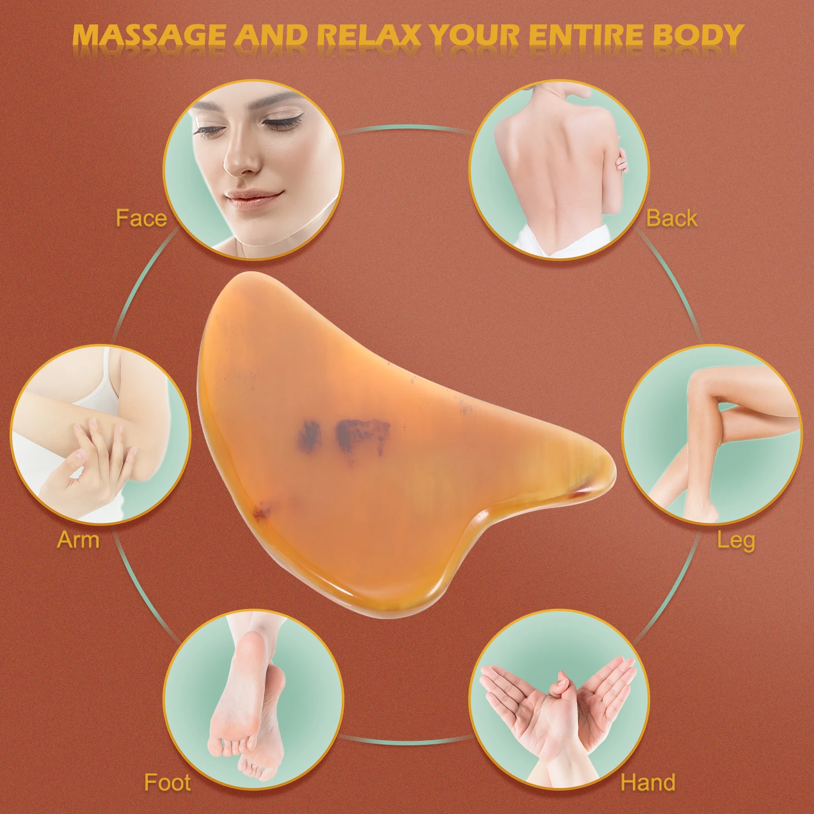 

Scraper Horn Gua Scraping Massage Tool Beauty Trumpet Stick for Face Facial Massager Skin Care Board