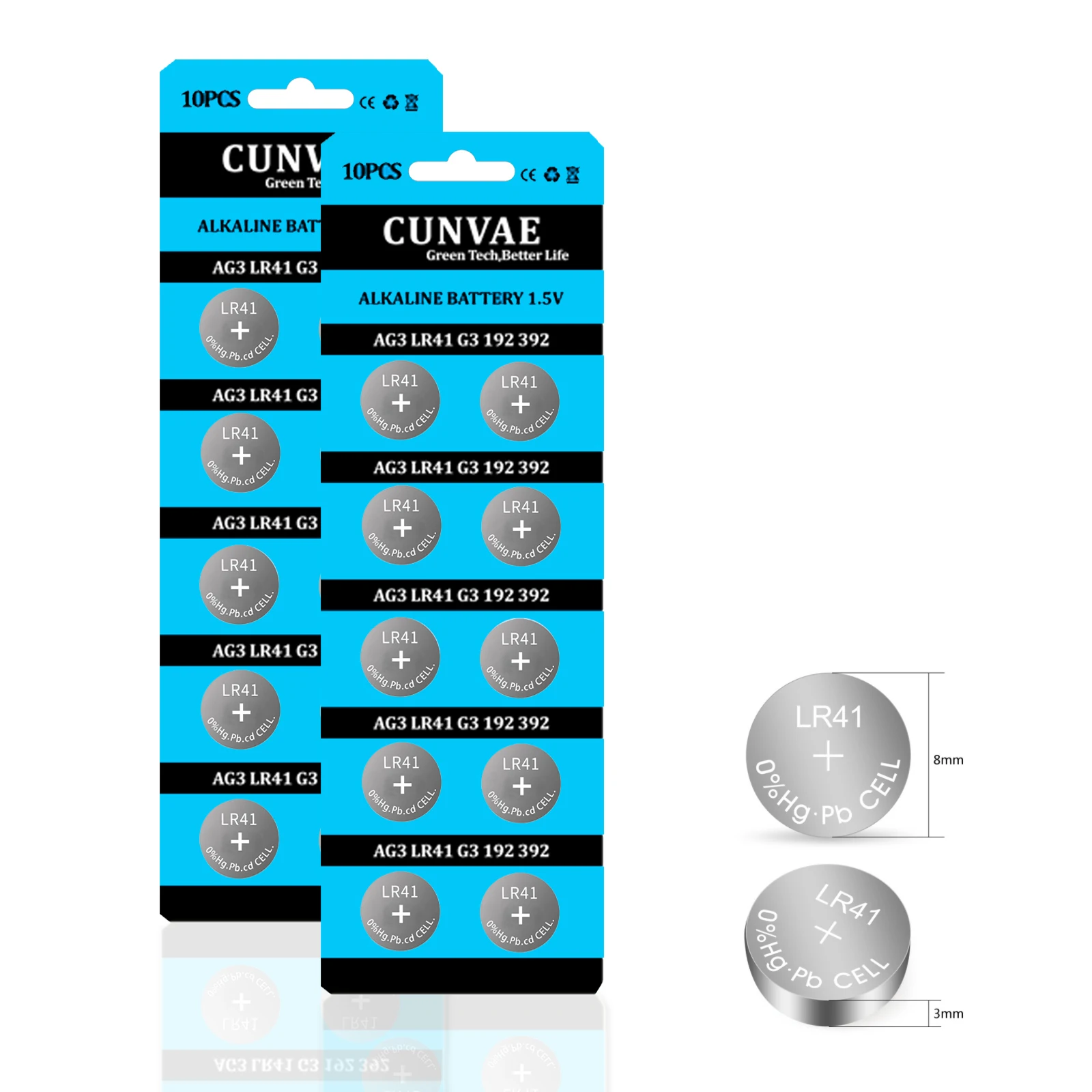 1000PCS Factory wholesale LR41 Button Cell Batteries SR41 AG3 G3A L736 192 392A Zn/MnO2 1.5V Coin Batteries