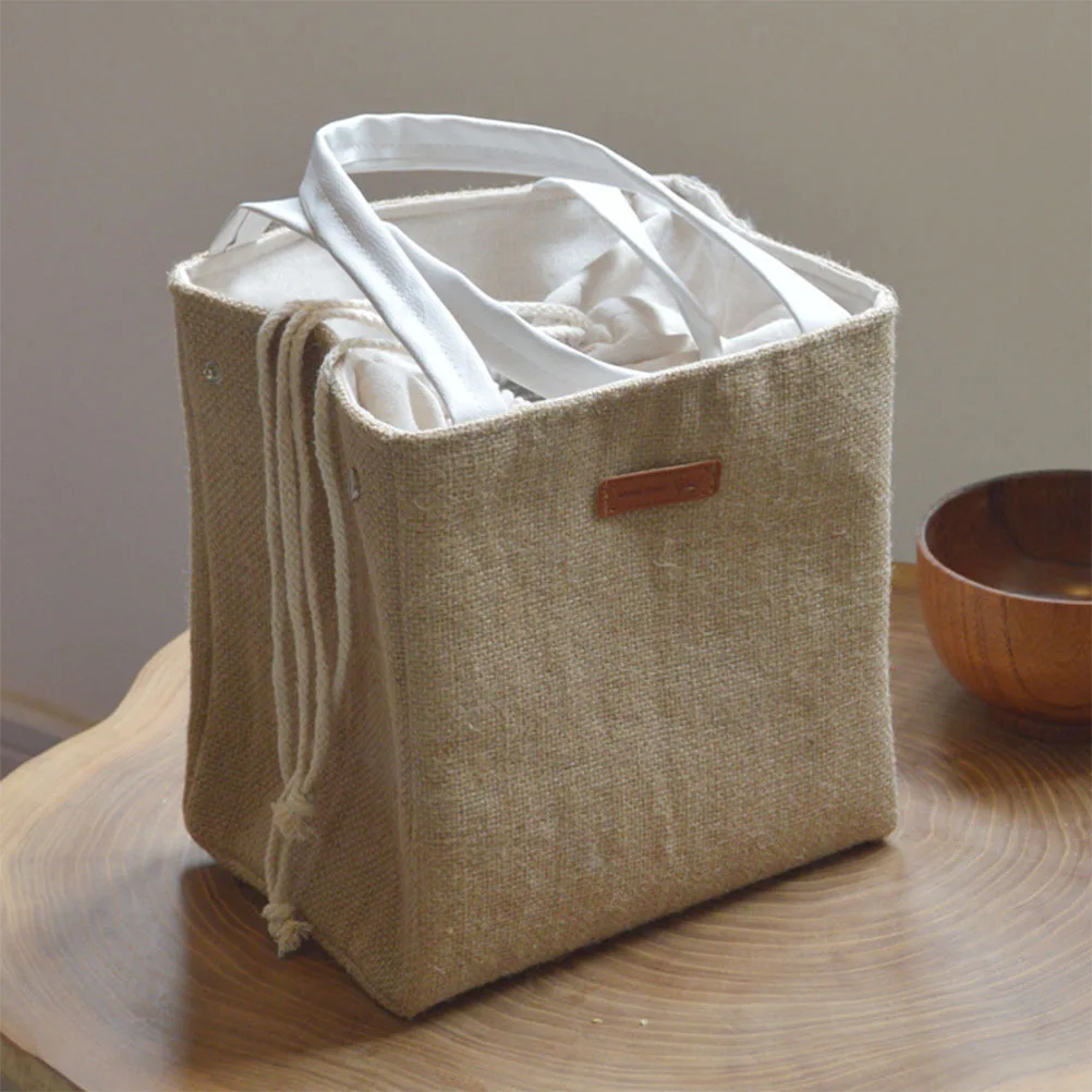 

Insulated Reusable Tote Cooler For Women Adults Large Capacity Foldable Lightweight Cloth Yellow Linen