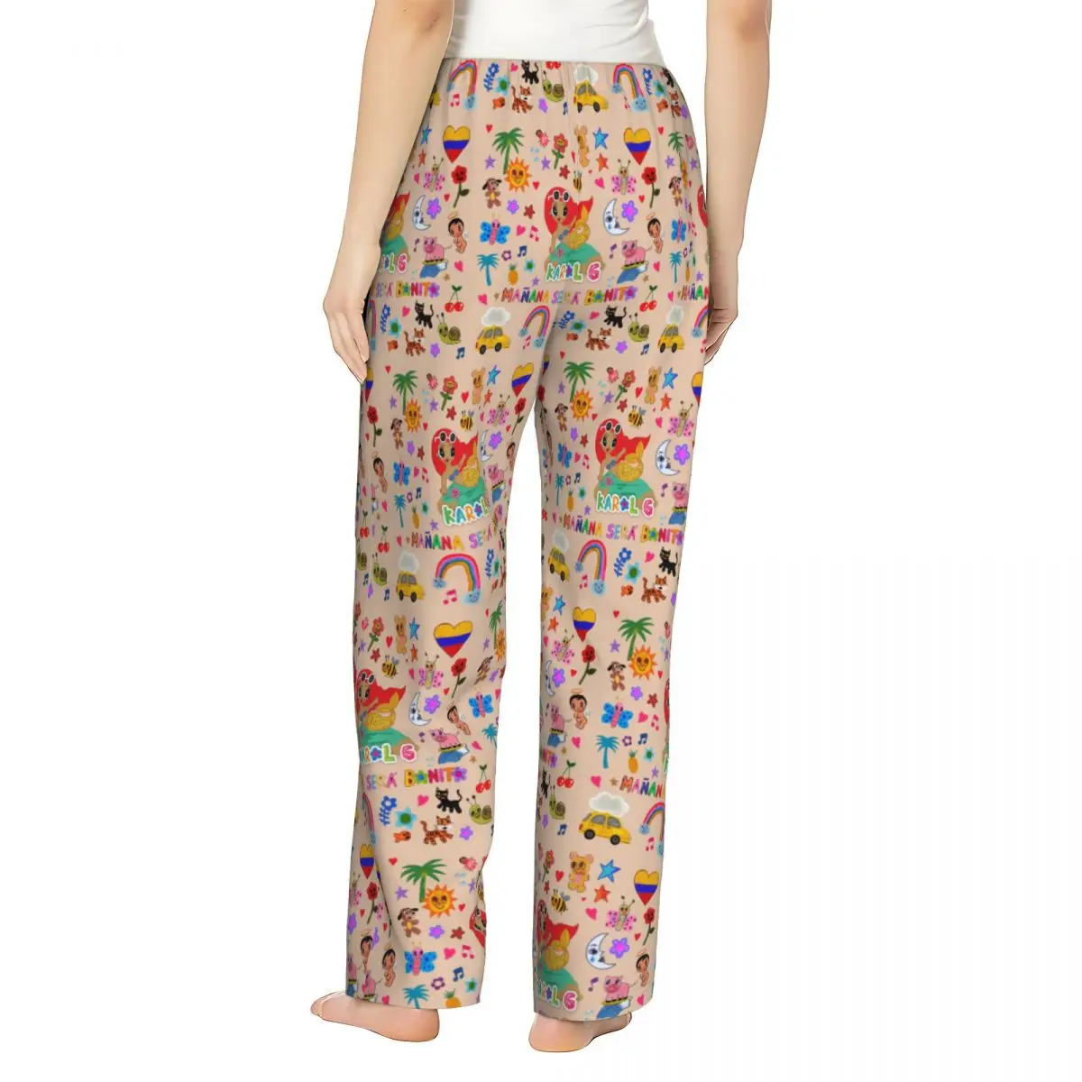 Pantaloni del pigiama personalizzati Karol G per le donne Reggae Ainger Lounge Sleep coulisse Sleepwear Bottoms con tasche