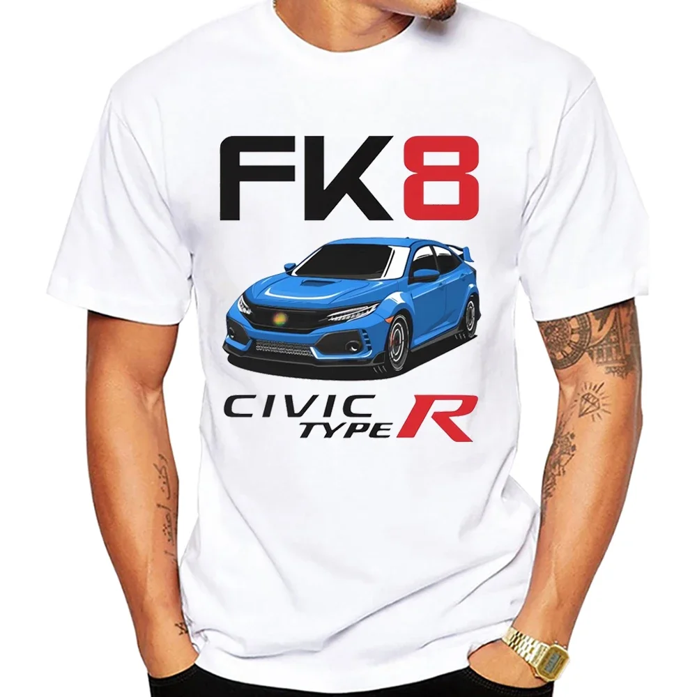 

Type R FK8 EG6 JDM Sports T-Shirt New Summer Men Short Sleeve Japan Legend Car TShirts Hip Hop Boy Casual White Tees