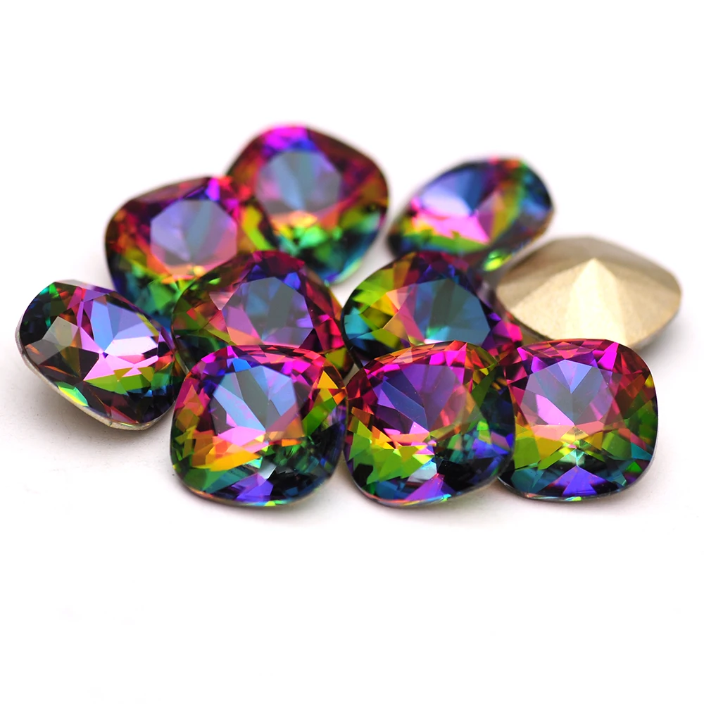 Volcano Color Different Styles Nials Rhinestone Pointed Bottom Glass Nail Art Fancy Crystal Stones Shiny Nail Accessories