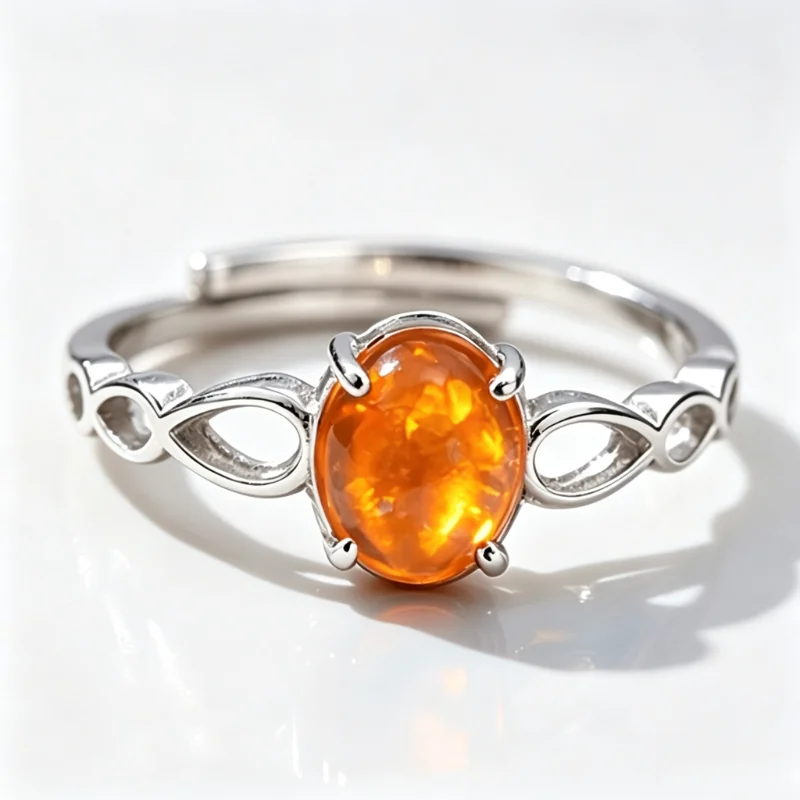 1pce 57mm Natural Opal, S925 Sterling Silver Ring | Minimalist | Halloween, Christmas, And Thanksgiving Gifts, Pansheng