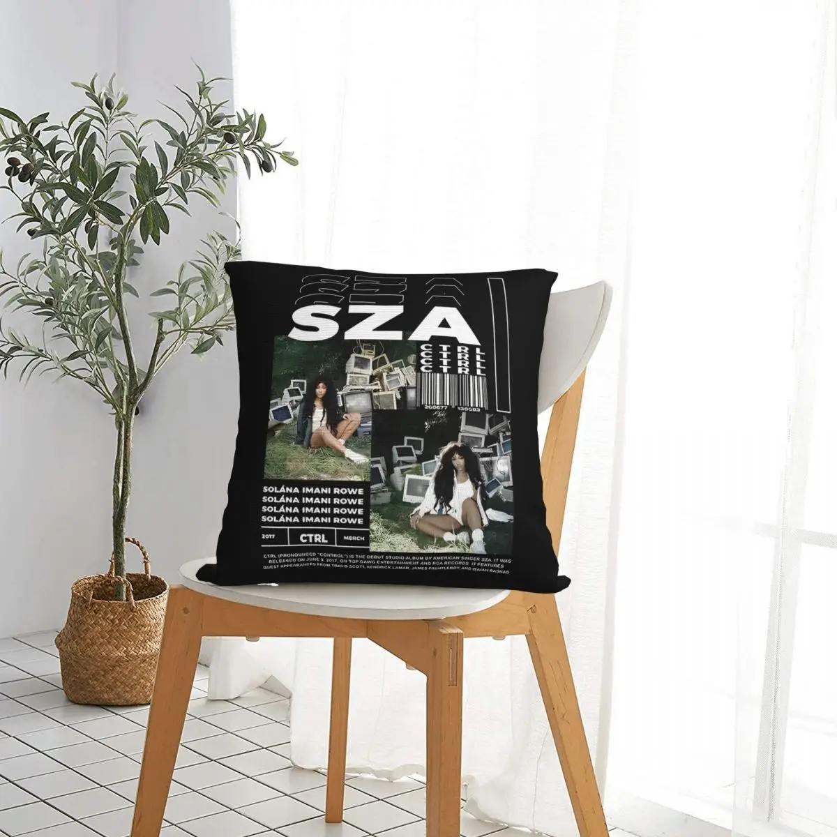 Rapper SZA Ctrl X SOS Album Square Pillow Covers Polyester Home Vintage Punk Hip Hop Cushion Case Cool Decor Pillowcase 40*40