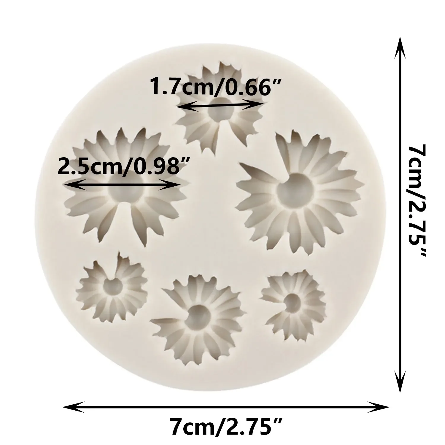 Daisy Flower Silicone Molds Cupcake Topper Fondant Mold Wedding Cake Decorating Tools Candy Resin Clay Chocolate Gumpaste Moulds