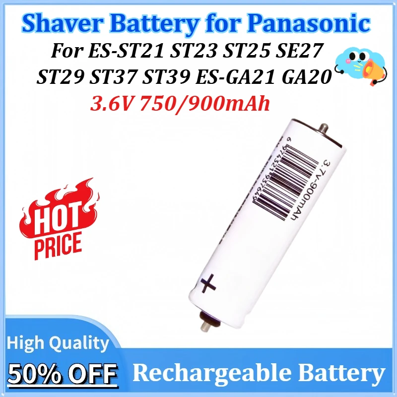 

New 3.6V 750/900mAh Shaver Battery for Panasonic ES-ST21 ST23 ST25 SE27 ST29 ST37 ST39 ES-GA21 GA20 GA40 ERT3 ES-LV65 LV94 LV95