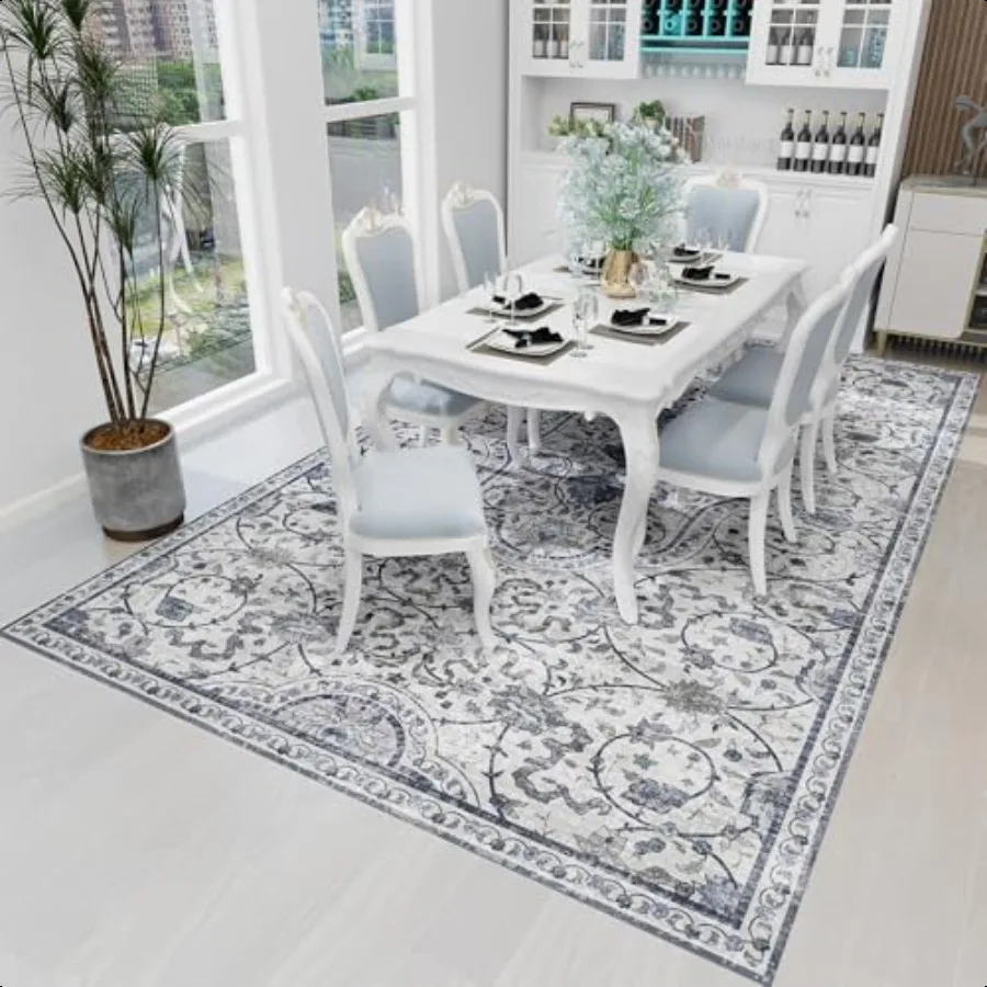 Tapete para casa 5' x 7' à prova d'água, tapete para sala de estar, área de vinil, para quarto, resistente ao deslizamento, protetor de piso duro m