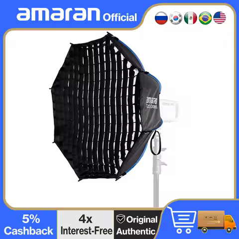 Amaran Octa Dome 90 Quick Release Octagonal Umbrella Softbox with Grid for Amaran 300c 150c 200xS 60xS 300x 600x Pro by Aputure