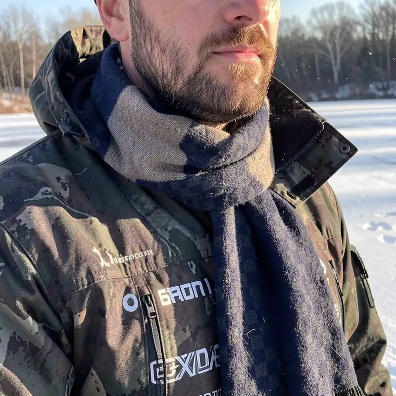 Wrap long cotton blend for mountaineering windproof neck wrap cold climate outdoor men winter Wrap