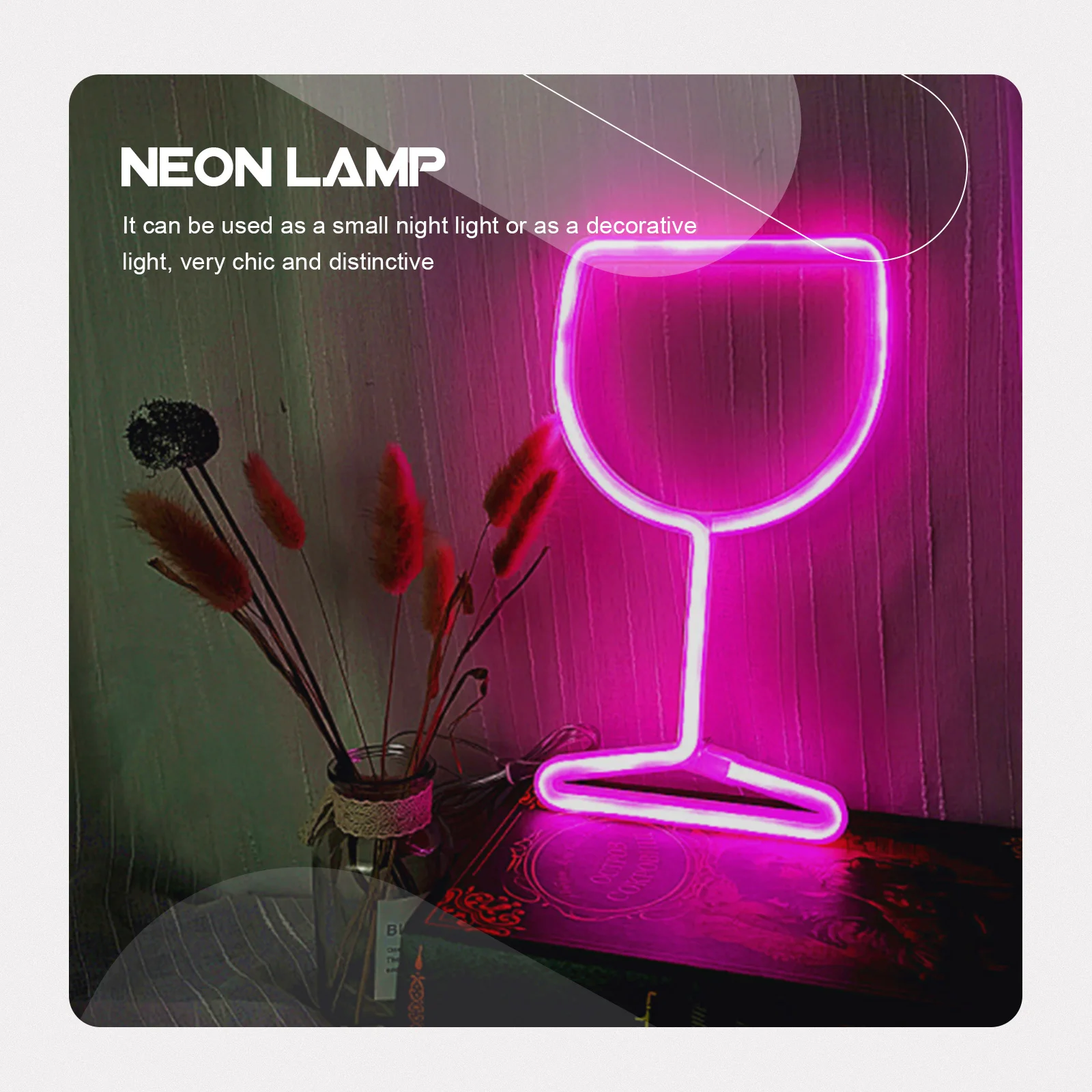 

Неоновый бокал для вина, светодиодный светильник для бара, вечеринки, атмосфера, декор, работающий от USB, прочный, безопасный, удобный, привлекательный стол, настенный