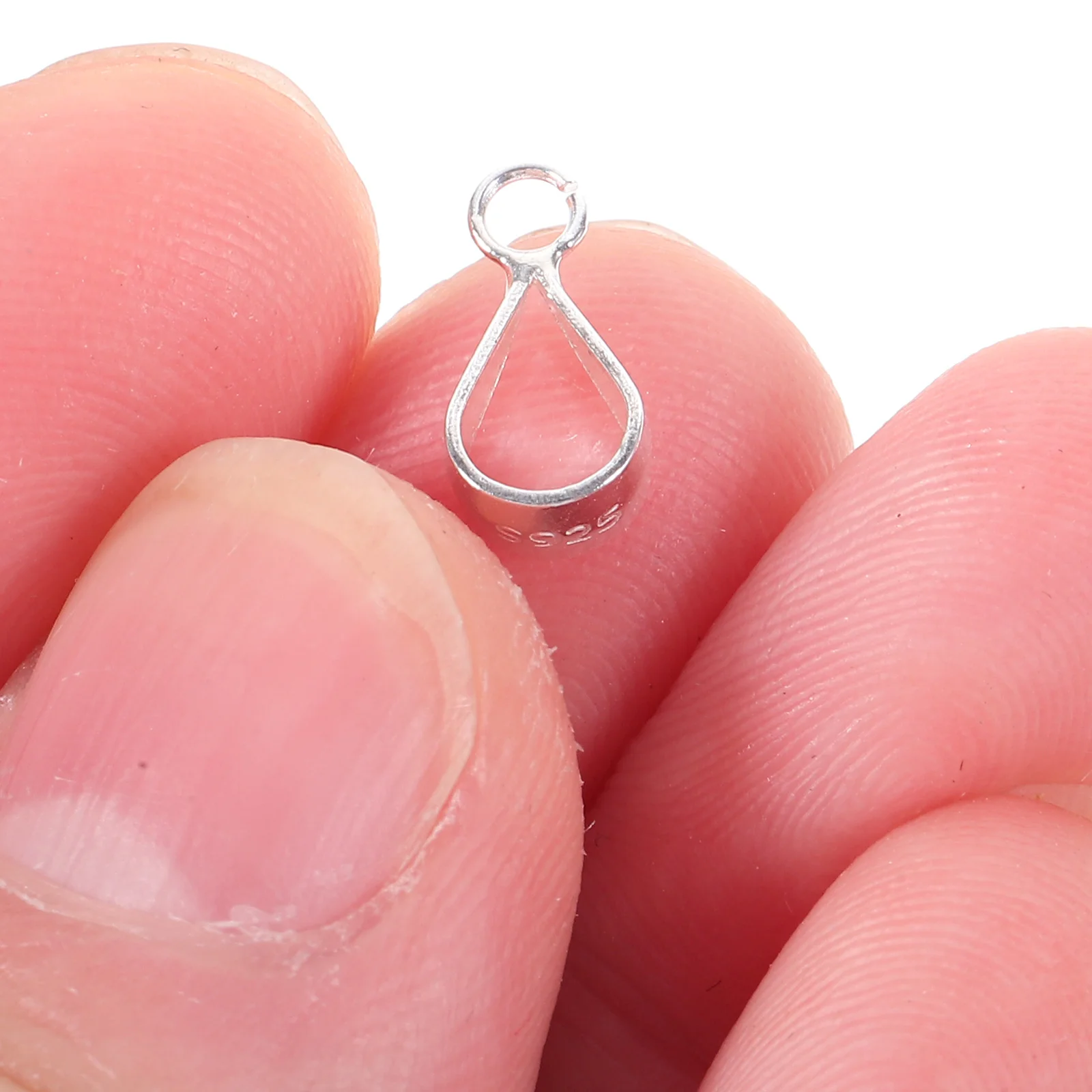 

5 Pcs Sterling Silver Necklace Jewelry Pendant Clasp Pinch Small Bail Clip Attachment for Button