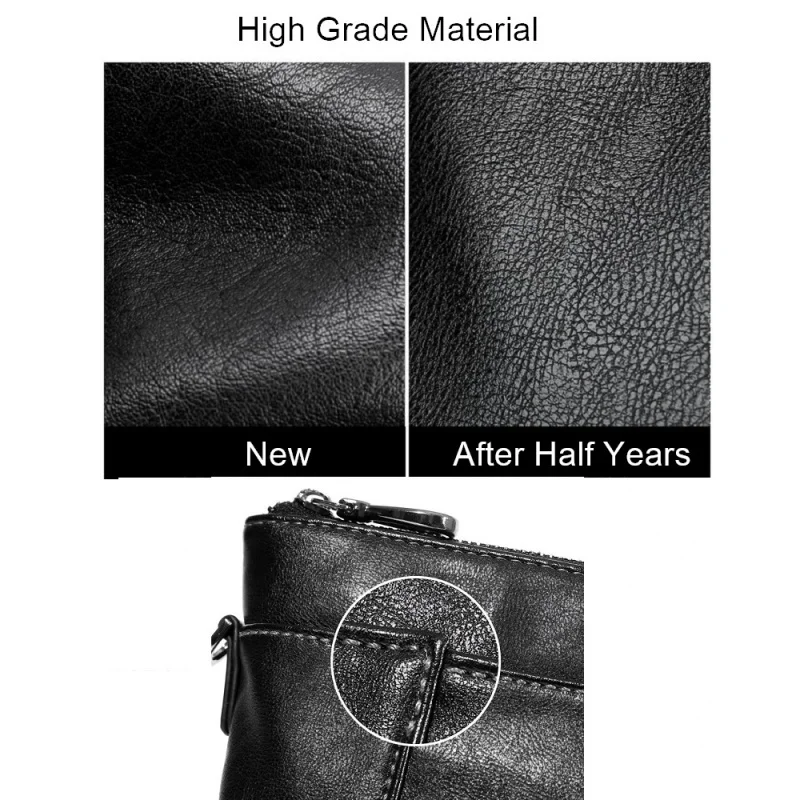Picture 6: Fashionable Leather Clutch Bag Men Large Capacity Top Layer Cowhide Handbag Wallet Stylish Long Shape Grab Bags