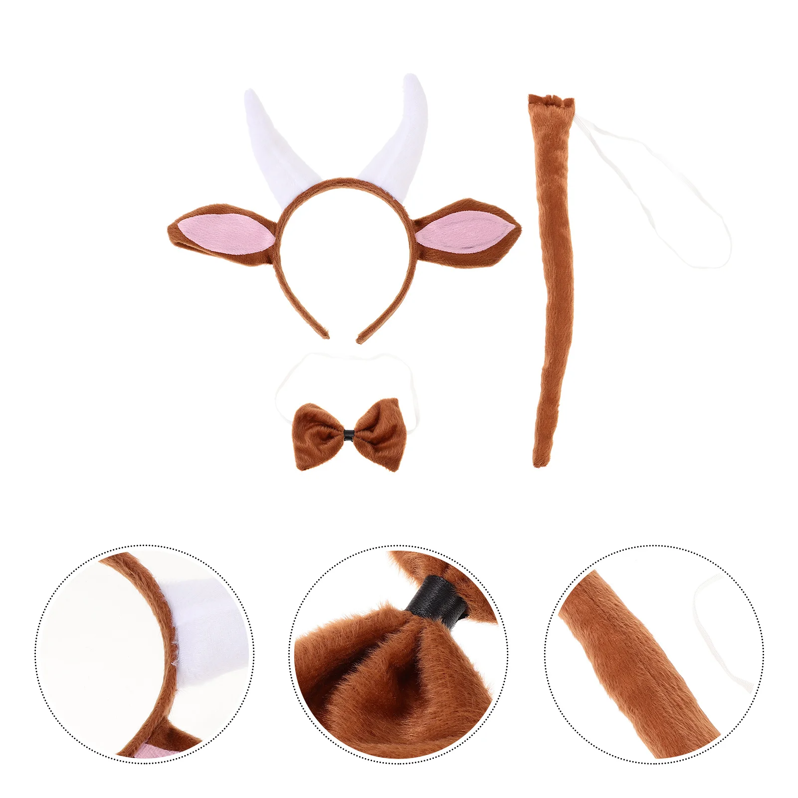 FOMIYES Goat Horn Headband Set Cosplay Animal Ears Headpiece Costume Accessory for Adult Bear Frog Sheep Tail