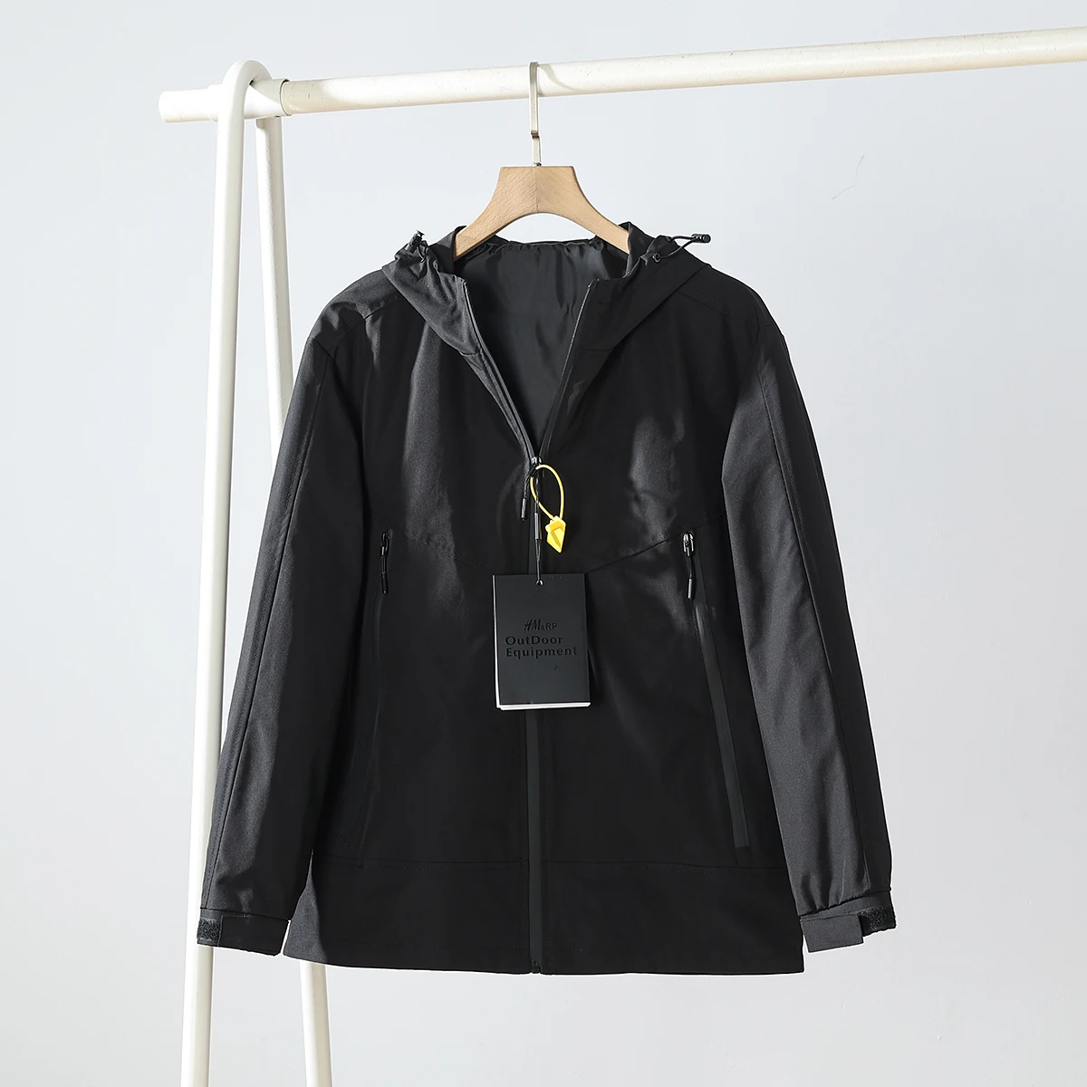 

Men's Outdoor Casual Hooded Jaet Windproof Waterproof Full Glue Autumn Faion Ci Sle Thiened Long Sve Coat