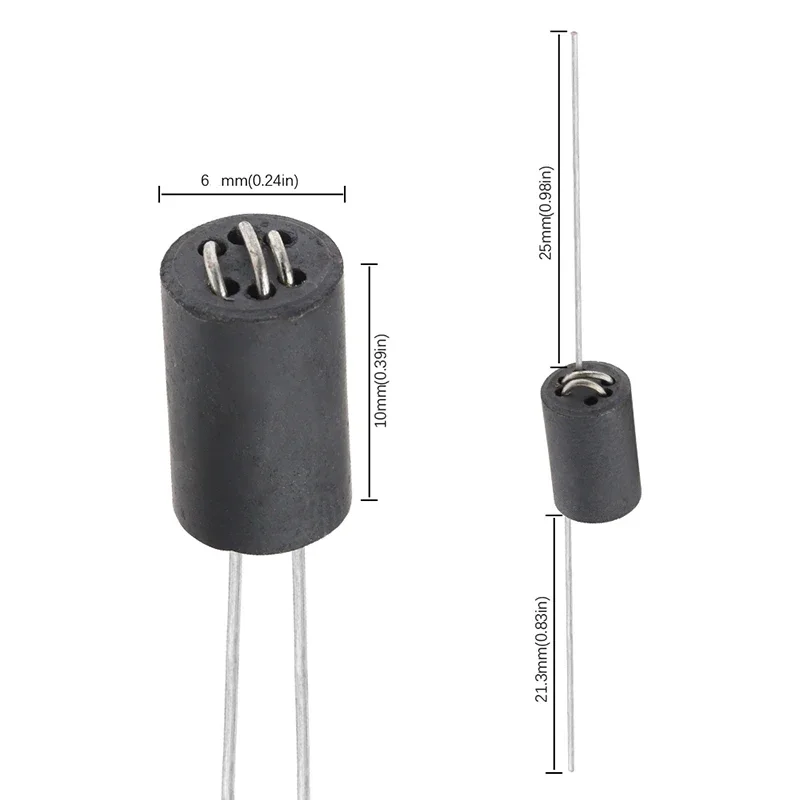1000PCS R6H 6X10MM Blei Durchmesser 0,8MM 2,5T 3T Axial Blei 6 Kanal Ferrit Perlen induktivität – Detail 9