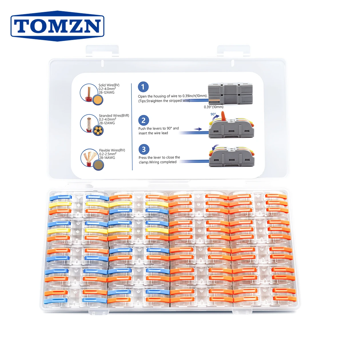 

TOMZN 20PCS Quick Wire Connector YL2223 Universal Wiring Cable Connectors Push-in Conductor Terminal Block Electrical Splitter