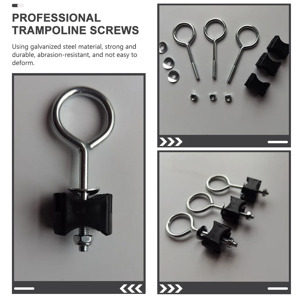 

6 Pcs Trampoline Screw Replacement Parts Repair Tool Metal Black Galvanized Steel Screws