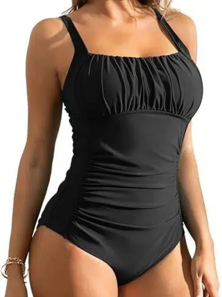 Maillot de bain une pièce modeste pour femmes, pour contrôle du ventre et couverture complète, couleur unie, vêtements de vacances d'été, printemps chaud, 2026