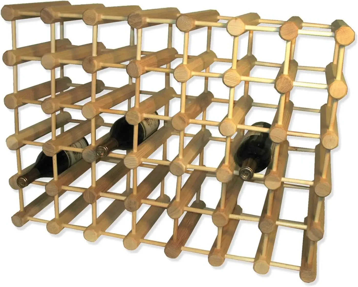 Wood Modular Stackable Wine Rack Storage Holder with Natural pins, 40 Bottle