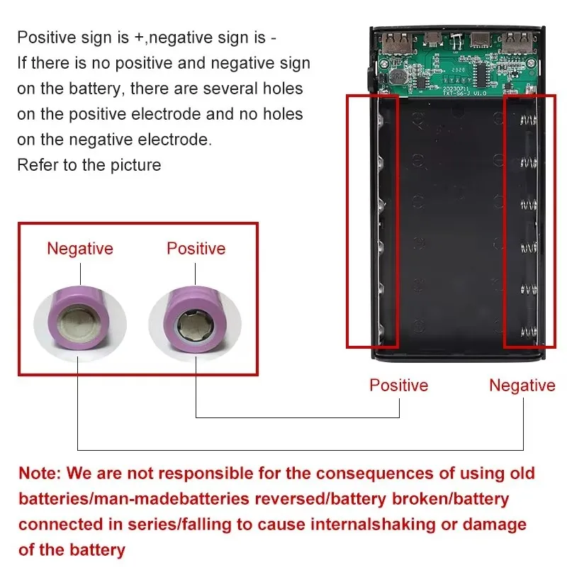 DIY18650 Battery Storage Charging Box Storage Box Case Without Battery Dual USB Type-C 5V Suitable for iPhone Xiaomi Huawei