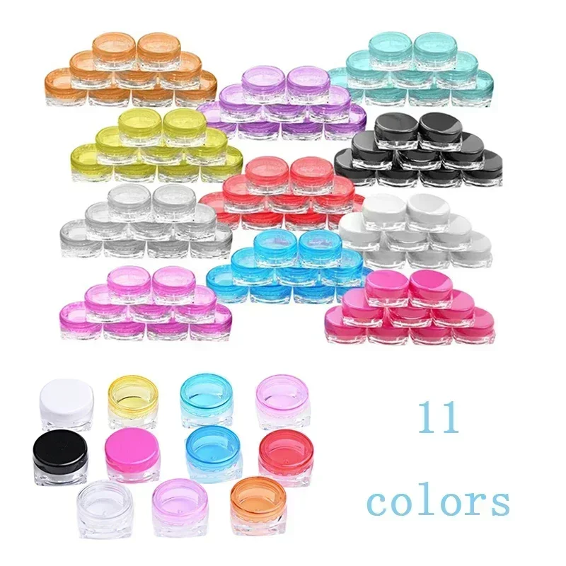30Pcs 3g/5g Mini Square Clear Plastic Cosmeti Jars Travel Portable Empty Cream Containers For Storing Jewelry Eyeshadow Lip Balm