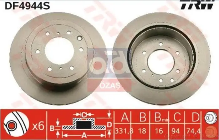 Store code: DF4944S drink disc rear 07 PAJERO 