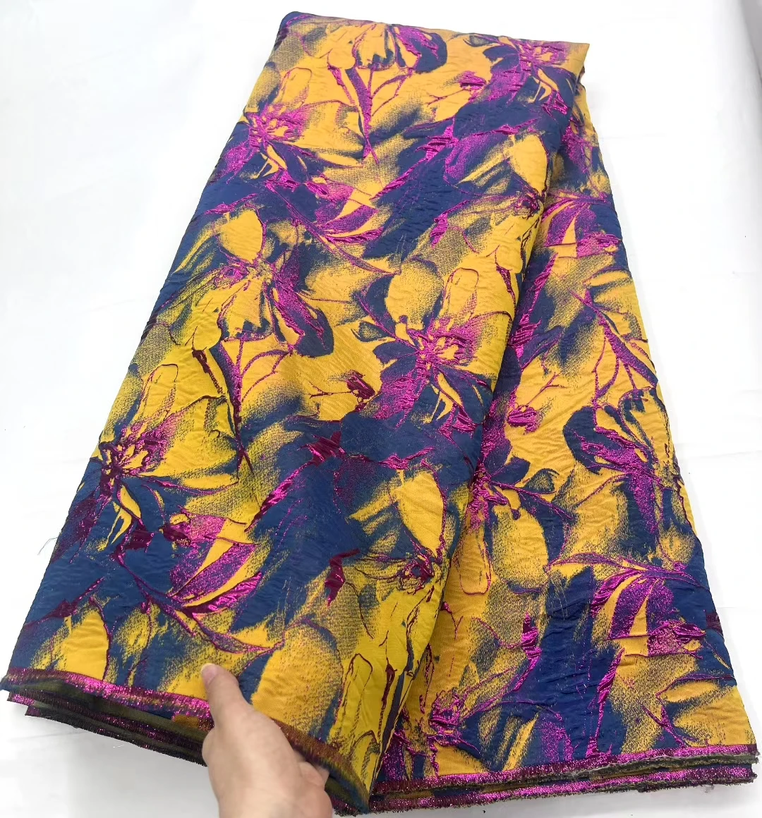 

2025 Высокое качество, новый стиль, африканская, французская, нигерийская, дамасская жаккардовая парчовая кружевная ткань для женщин, праздничное платье, сделай сам, шить KHD25159