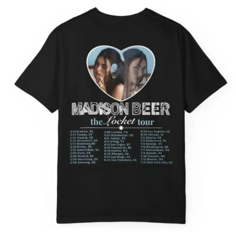 Madison Beer Merch 2026 Unisex T-shirt Men Short Sleeve Tops fashion Tee Clothes Causal Y2K Tops