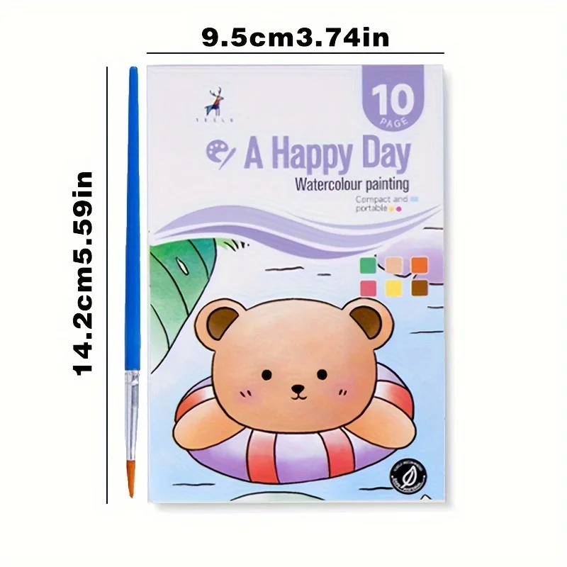 كتاب رسم بالألوان المائية مع كتاب واحد، قلم واحد لمسحوق الماء، رسم جرافيتي، ورق تلوين صورة قائم بذاته