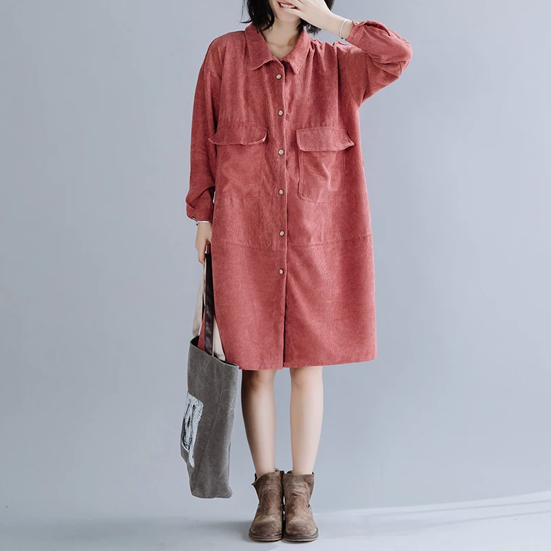 เสื้อโค้ทกำมะหยี่สไตล์เรโทรสำหรับผู้หญิง ทรงหลวม ยาวปานกลาง แฟชั่นฤดูใบไม้ร่วงและฤดูหนาว สไตล์เกาหลี ลำลอง ปกเสื้อแบบเดี่ยว...