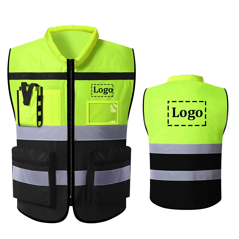 

High Visibility Reflective Vest Custom Logo or Text Working Clothes Motorcycle Cycling Sports Outdoor Reflective Safety Clothing