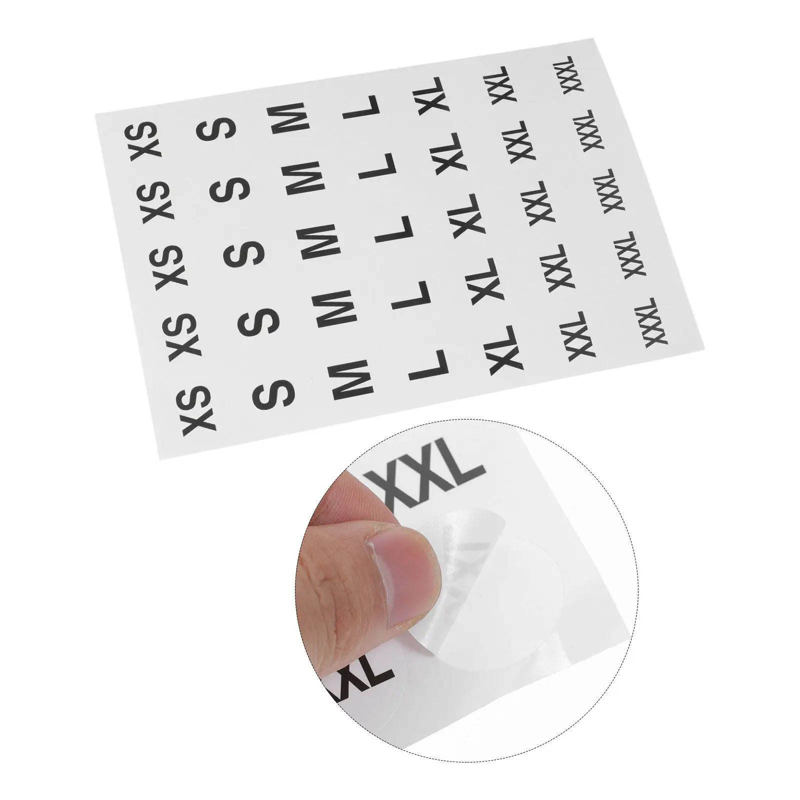 

350Pcs Round Black Adhesive Size Labels for Clothing Stores Retail Apparel T-Shirts Coats Sweaters Quick Labeling Clear Size
