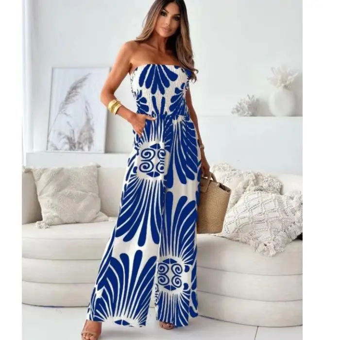 

Сексуальный комбинезон с завязками на плечах и завязкой на талии, широкие брюки, повседневные длинные брюки, летняя коллекция Street Sle