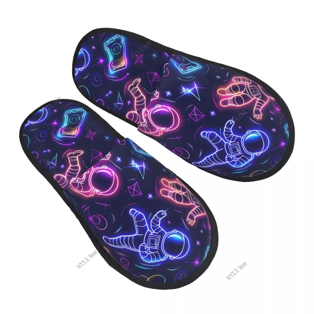 Indoor Astronauts Video Game Home Slippers Winter Warm Plush Slippers Fashion Home Soft Fluffy Slippers