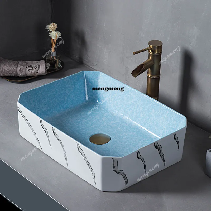 

Square countertop basin Balcony hand washing basin Household bathroom face basin single