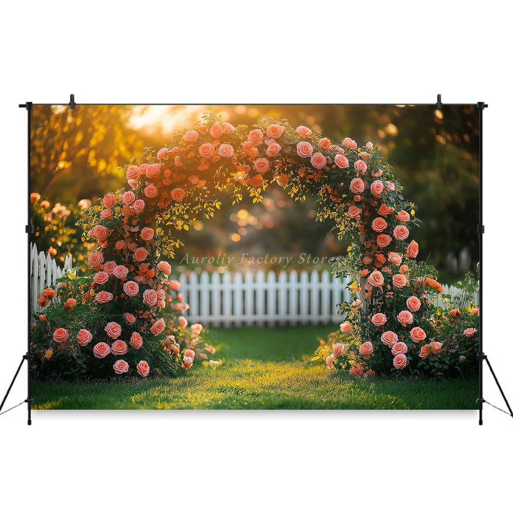 Arch Spring Floral Backgrounds Kids Adult Birthday Party Photography Decor Easter Flower Wedding Maternity Photo Backdrop Banner