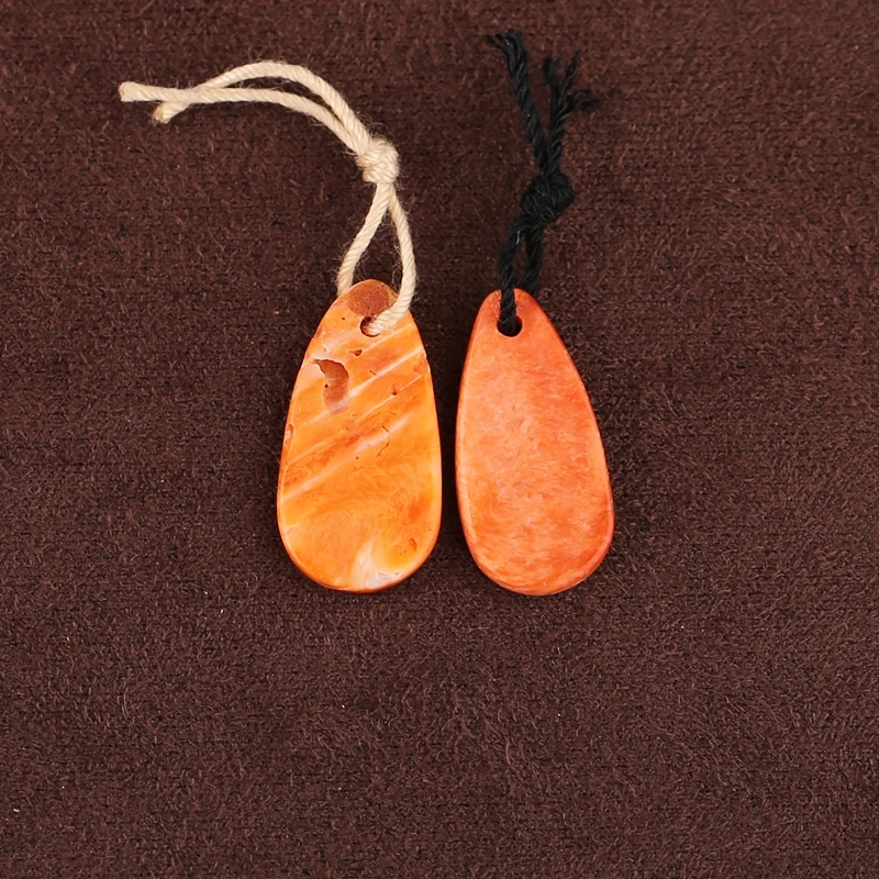 

Natural Orange Shell WaterDrop Bead Semiprecious Stone Pendant for DIY Jewelry Making Earring Drop Design Craft Supplies