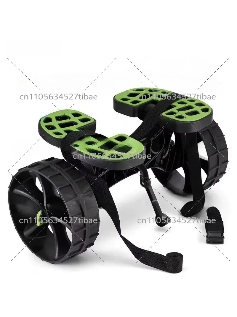 Adjustable Portable Kayak Boat Trailer Two-Wheel Beach Modular Platform with Tie-Down Straps for Watercraft Transport